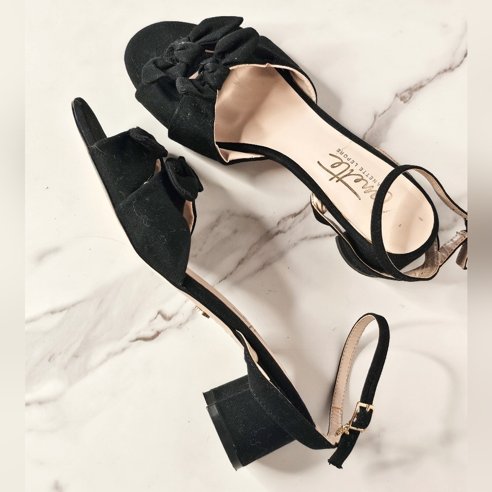 Nanette Lepore Black Danielle Sandals Size 7.5